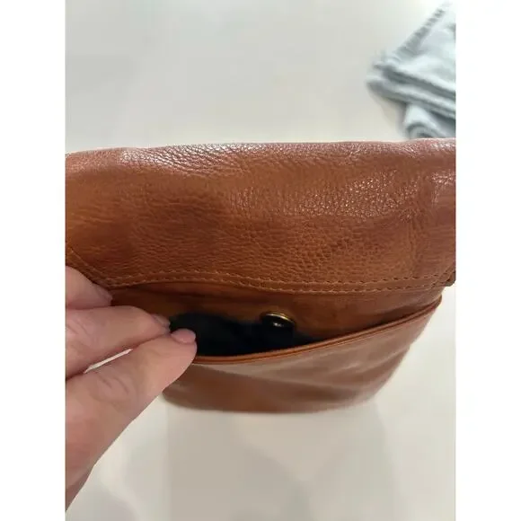 Oak & Tan Linzia Small Brown Leather Crossbody Bag Purse Minimalist Classic - Picture 4 of 12